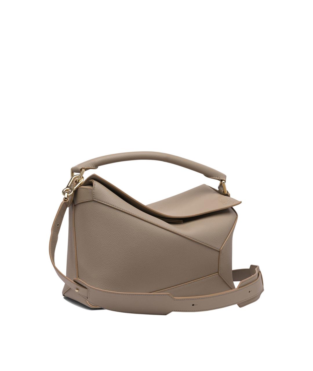 LOEWE Бежевая кожаная сумка через плечо, фото 2