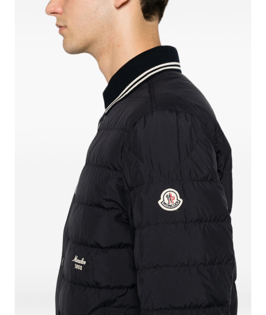 MONCLER Темно-синий полиамидовый пуховик, фото 3