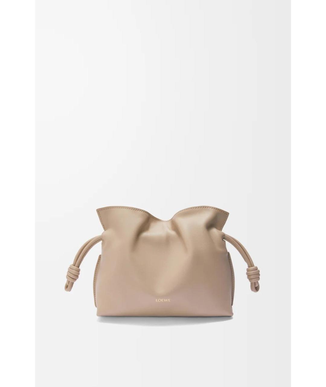 LOEWE Бежевая кожаная сумка через плечо, фото 5