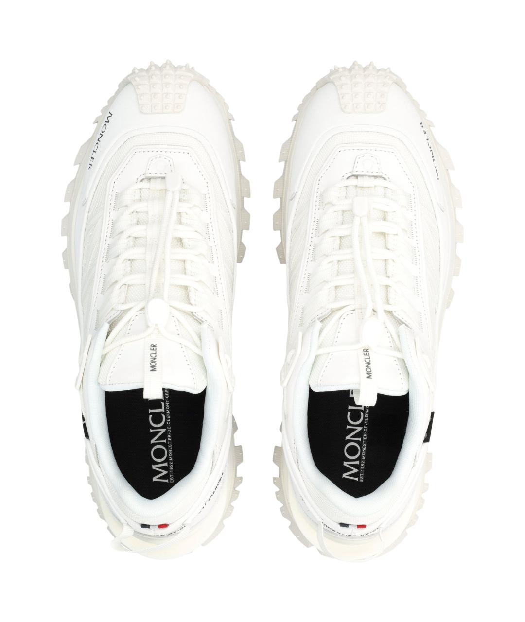 MONCLER Белые кожаные низкие кроссовки / кеды, фото 2
