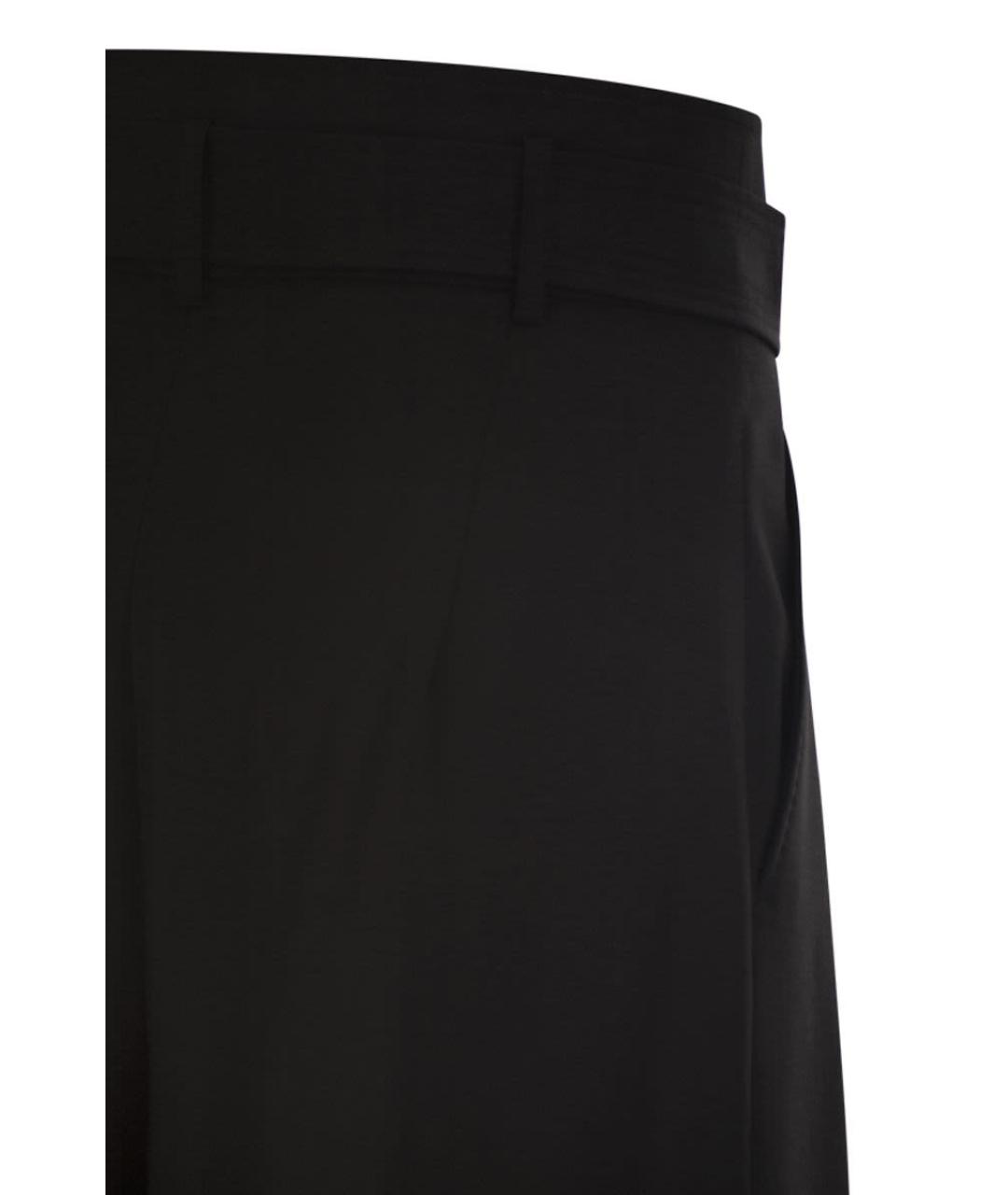 MAX MARA Черные шерстяные прямые брюки, фото 4