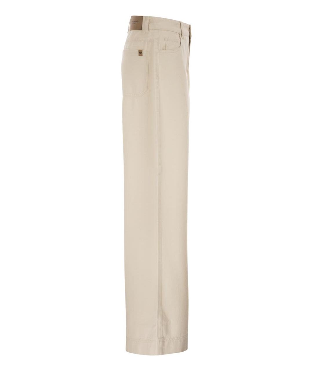 WEEKEND MAX MARA Бежевые хлопковые прямые джинсы, фото 3