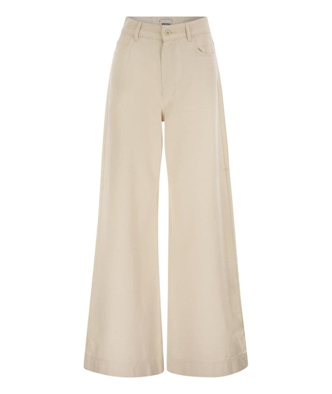 WEEKEND MAX MARA Бежевые хлопковые прямые джинсы, фото 1