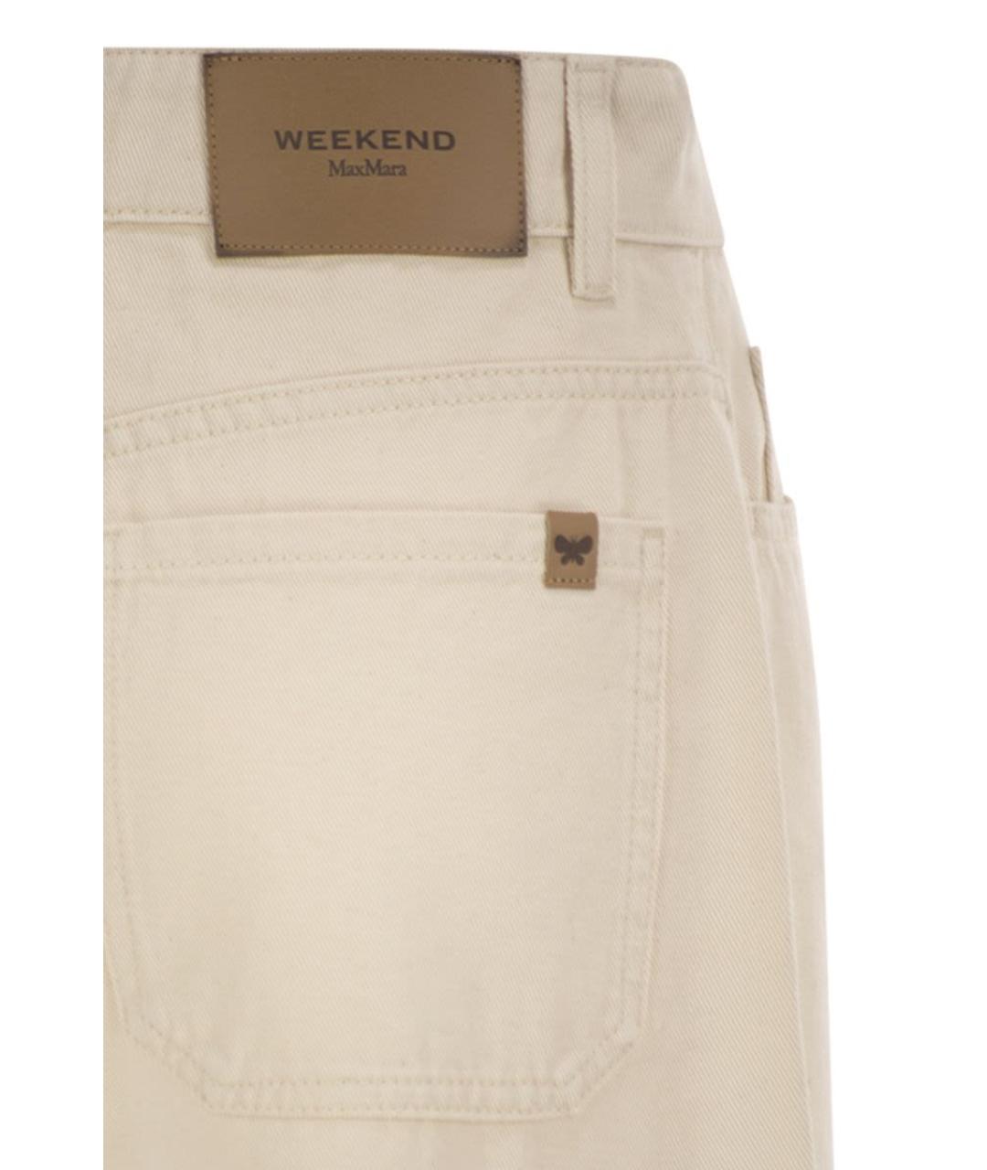 WEEKEND MAX MARA Бежевые хлопковые прямые джинсы, фото 4