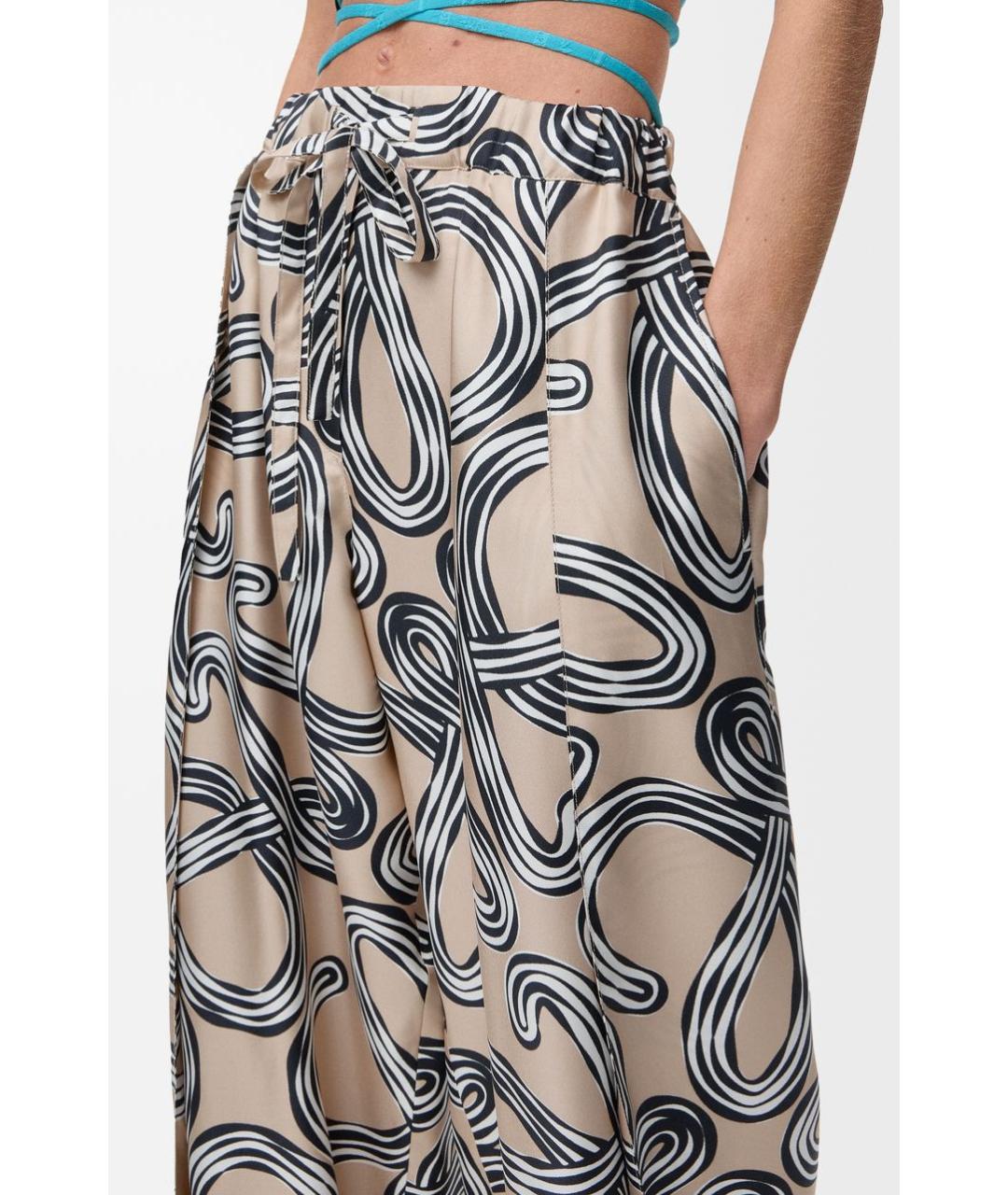 LOEWE Мульти шелковые прямые брюки, фото 4