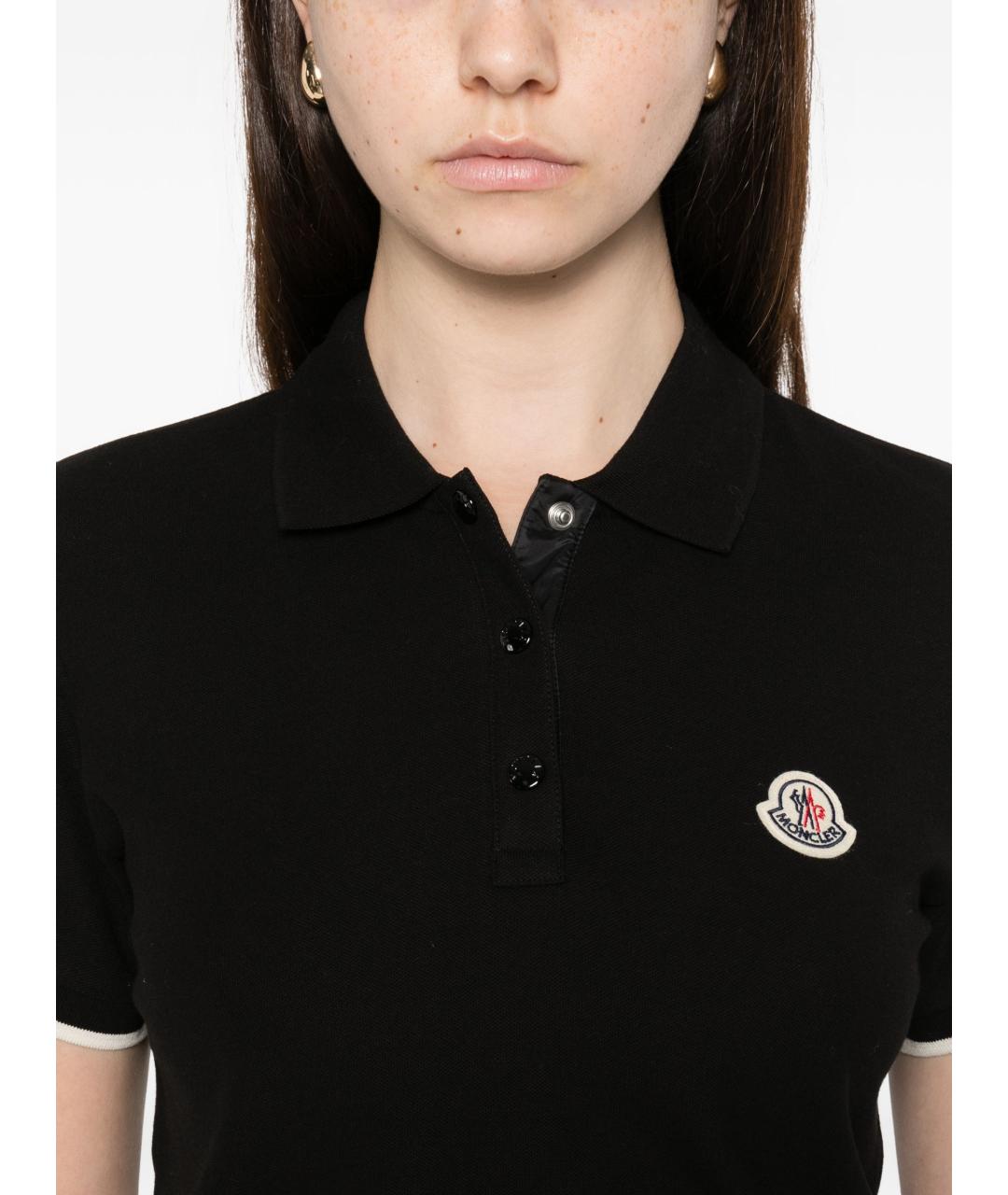 MONCLER Черная хлопковая футболка, фото 4