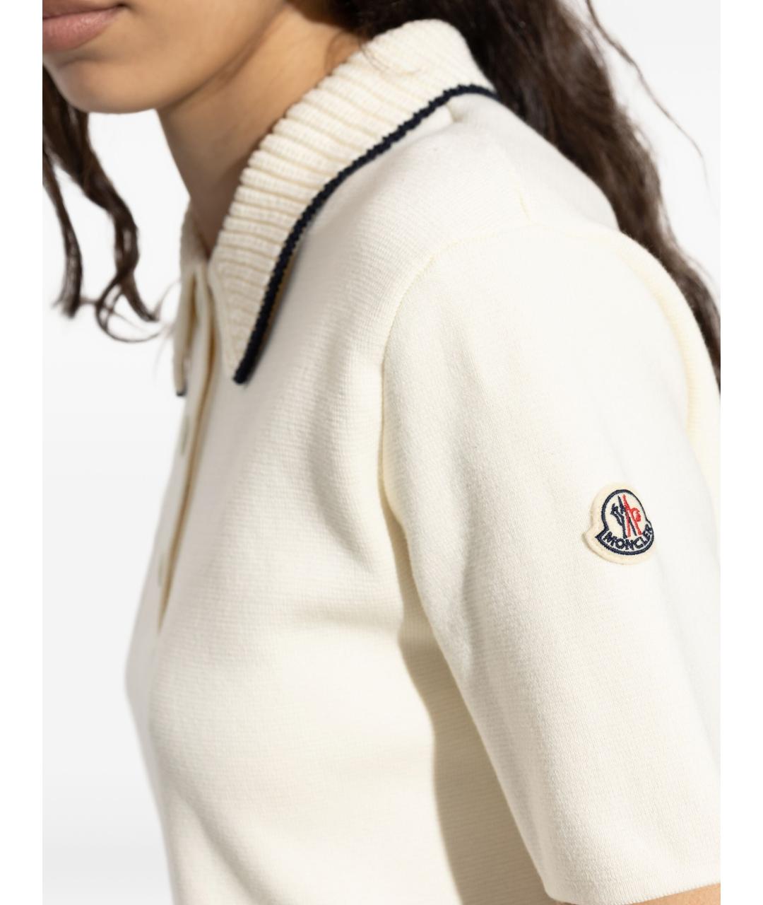 MONCLER Белая хлопковая футболка, фото 5