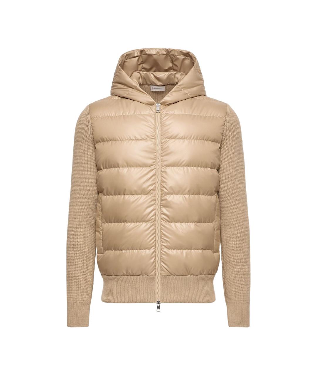 MONCLER Бежевая полиамидовая куртка, фото 1