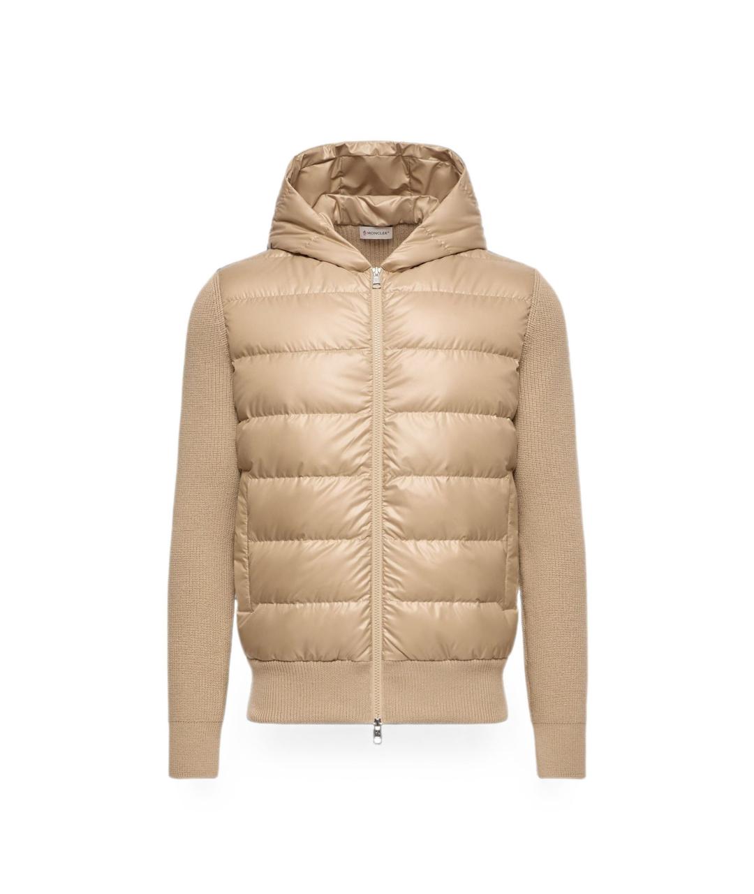 MONCLER Бежевая полиамидовая куртка, фото 2