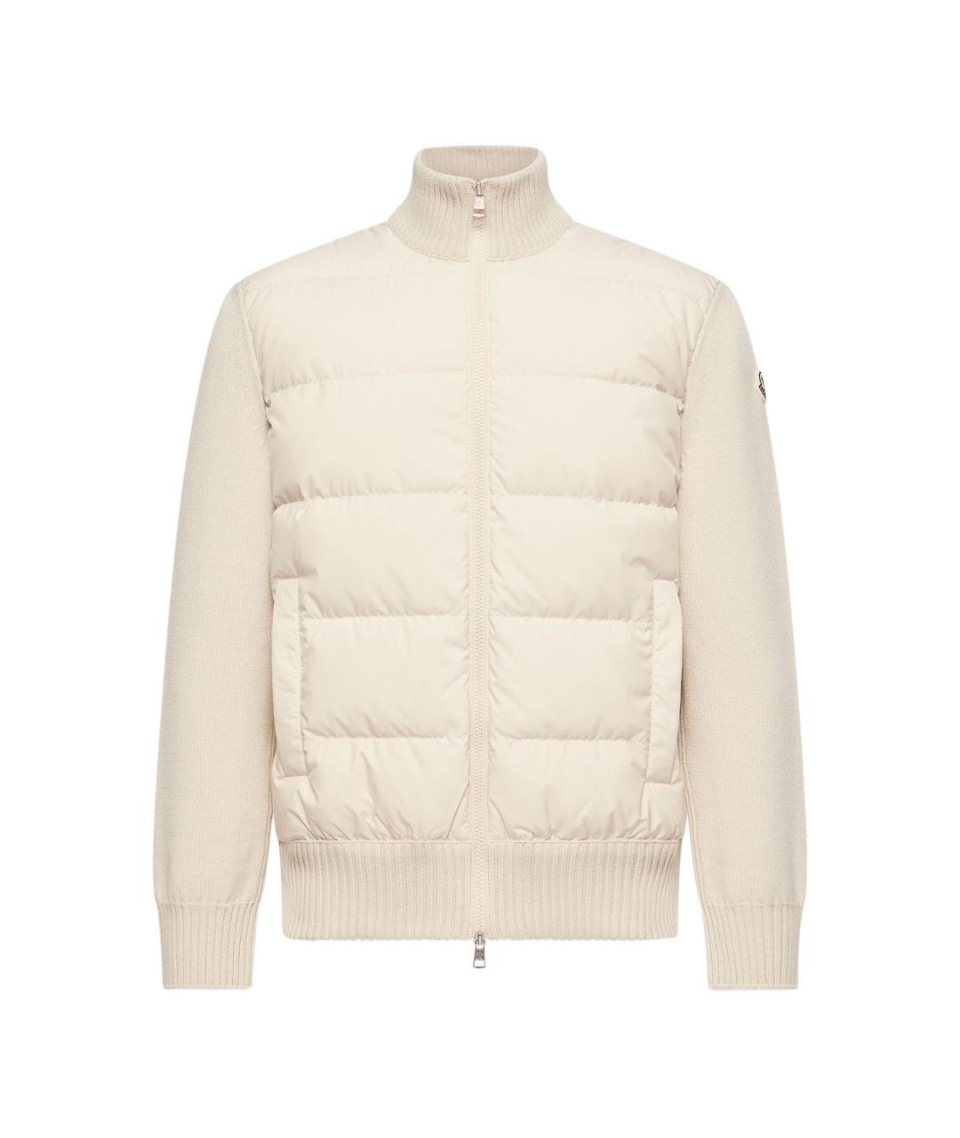 MONCLER Бежевая полиамидовая куртка, фото 1
