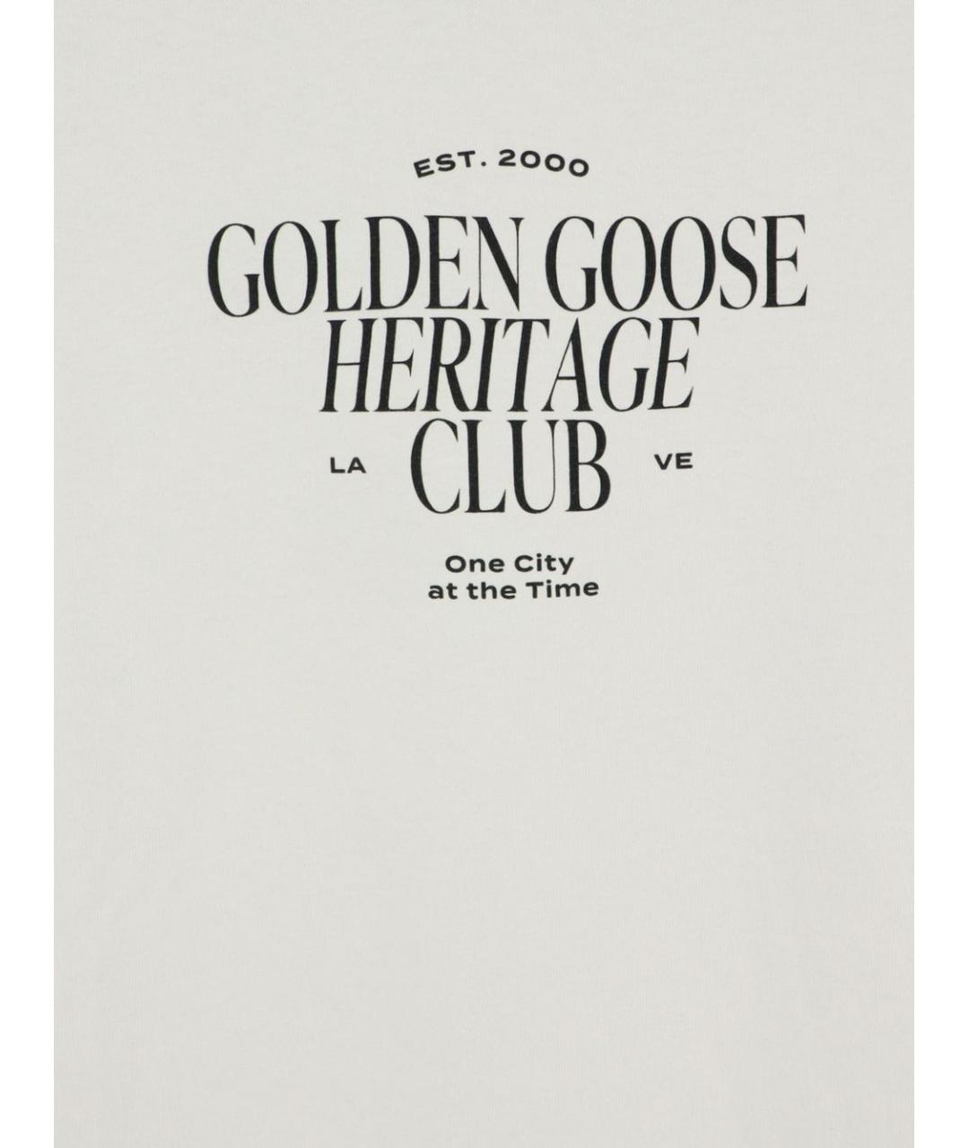 GOLDEN GOOSE Белая хлопковая футболка, фото 3