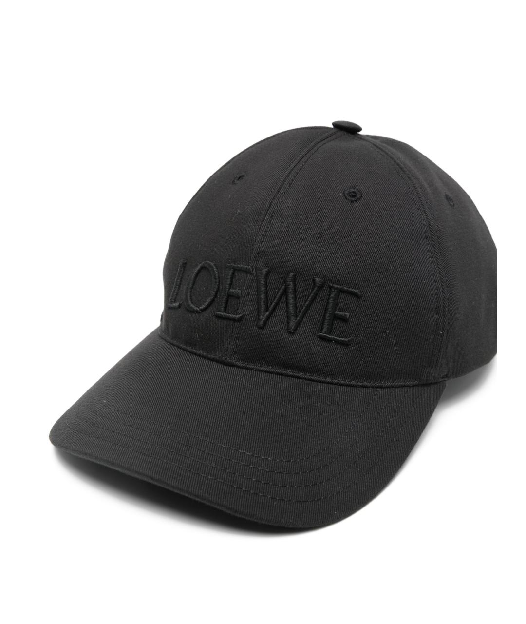 LOEWE Черная хлопковая кепка, фото 1