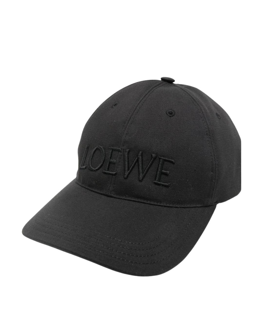 LOEWE Черная хлопковая кепка, фото 1