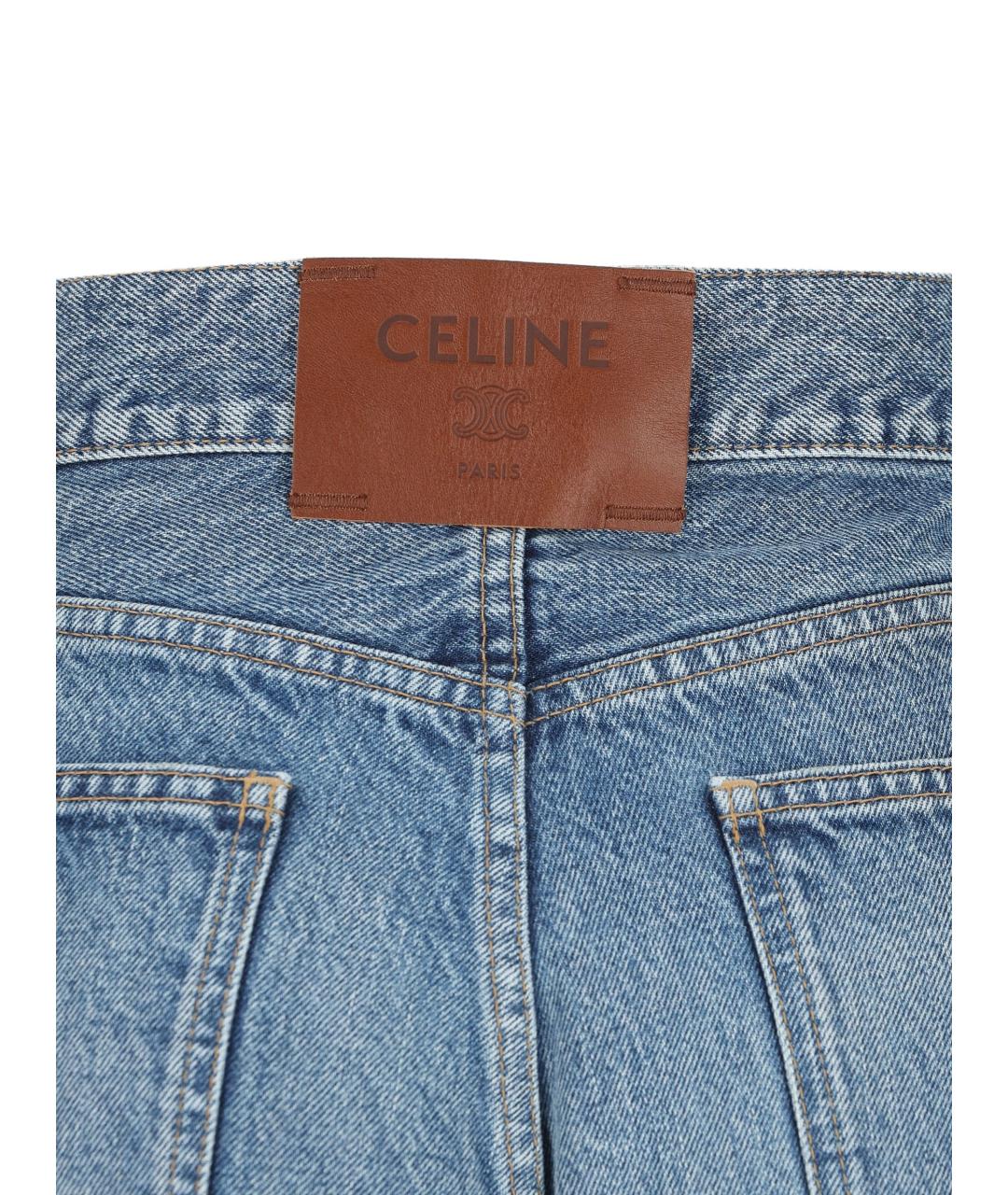 CELINE Синие хлопковые прямые джинсы, фото 2