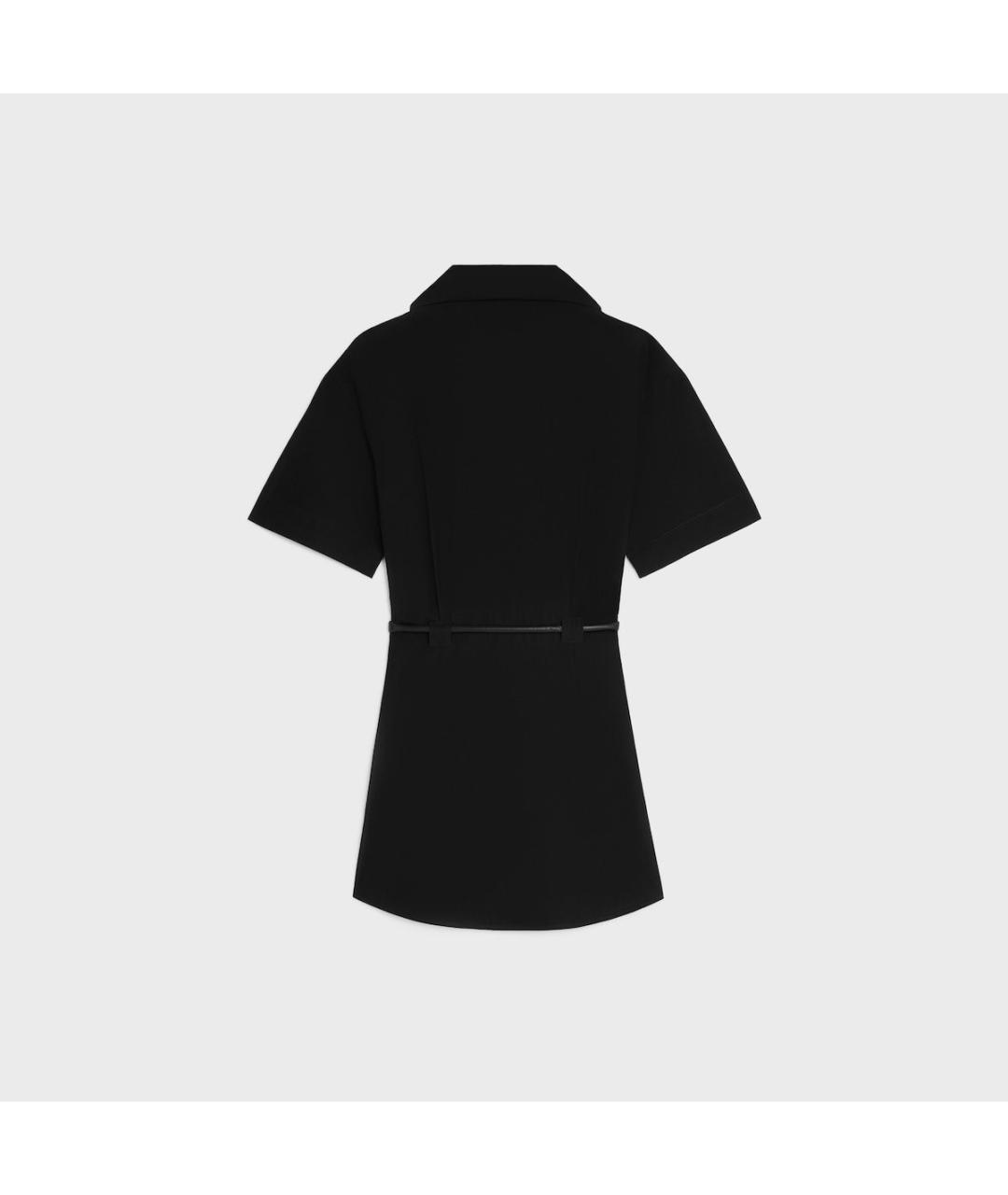 CELINE Черное хлопковое повседневное платье, фото 2