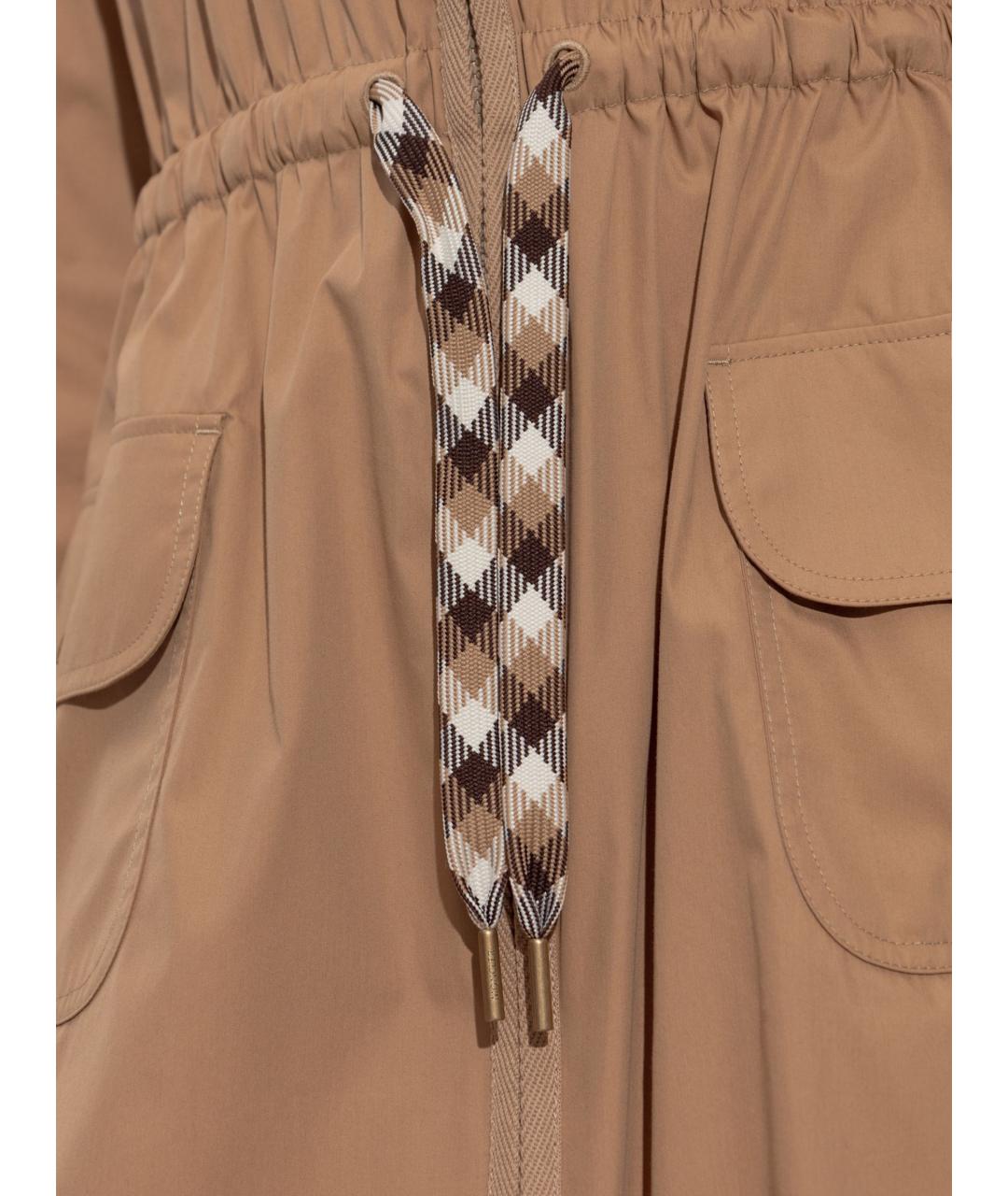 MONCLER Бежевое хлопковое повседневное платье, фото 4