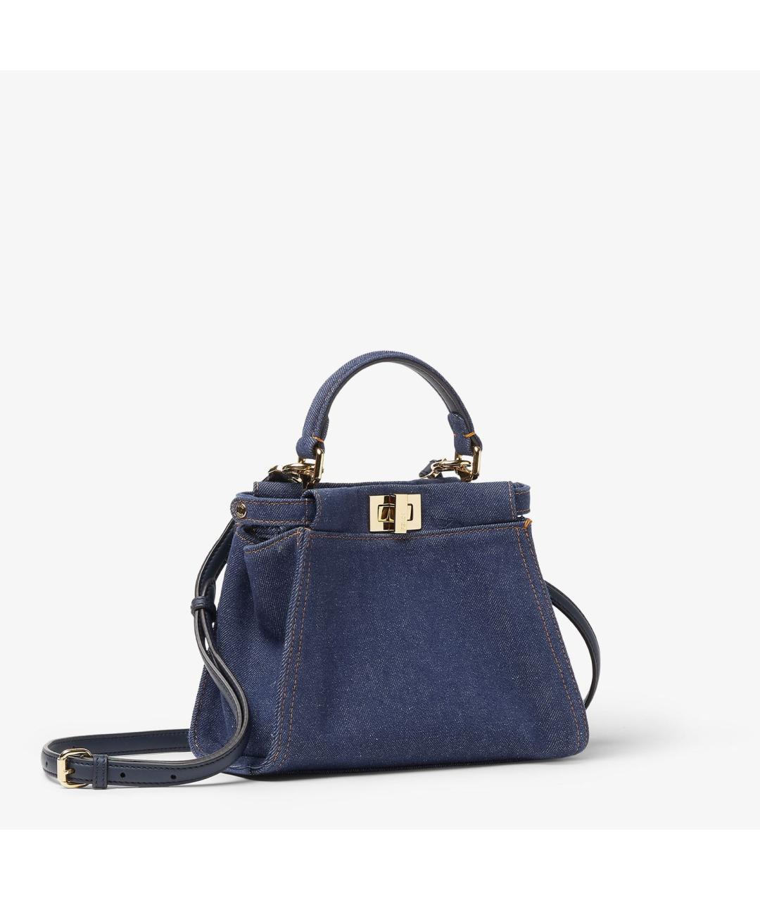 FENDI Синяя деним сумка тоут, фото 3