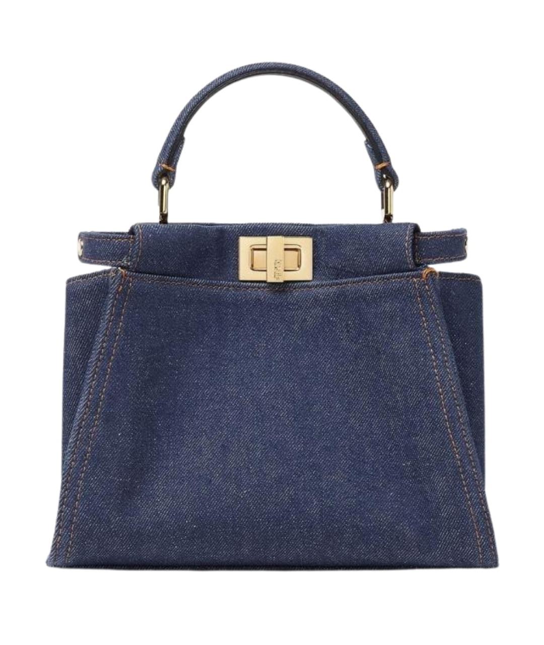 FENDI Синяя деним сумка тоут, фото 1