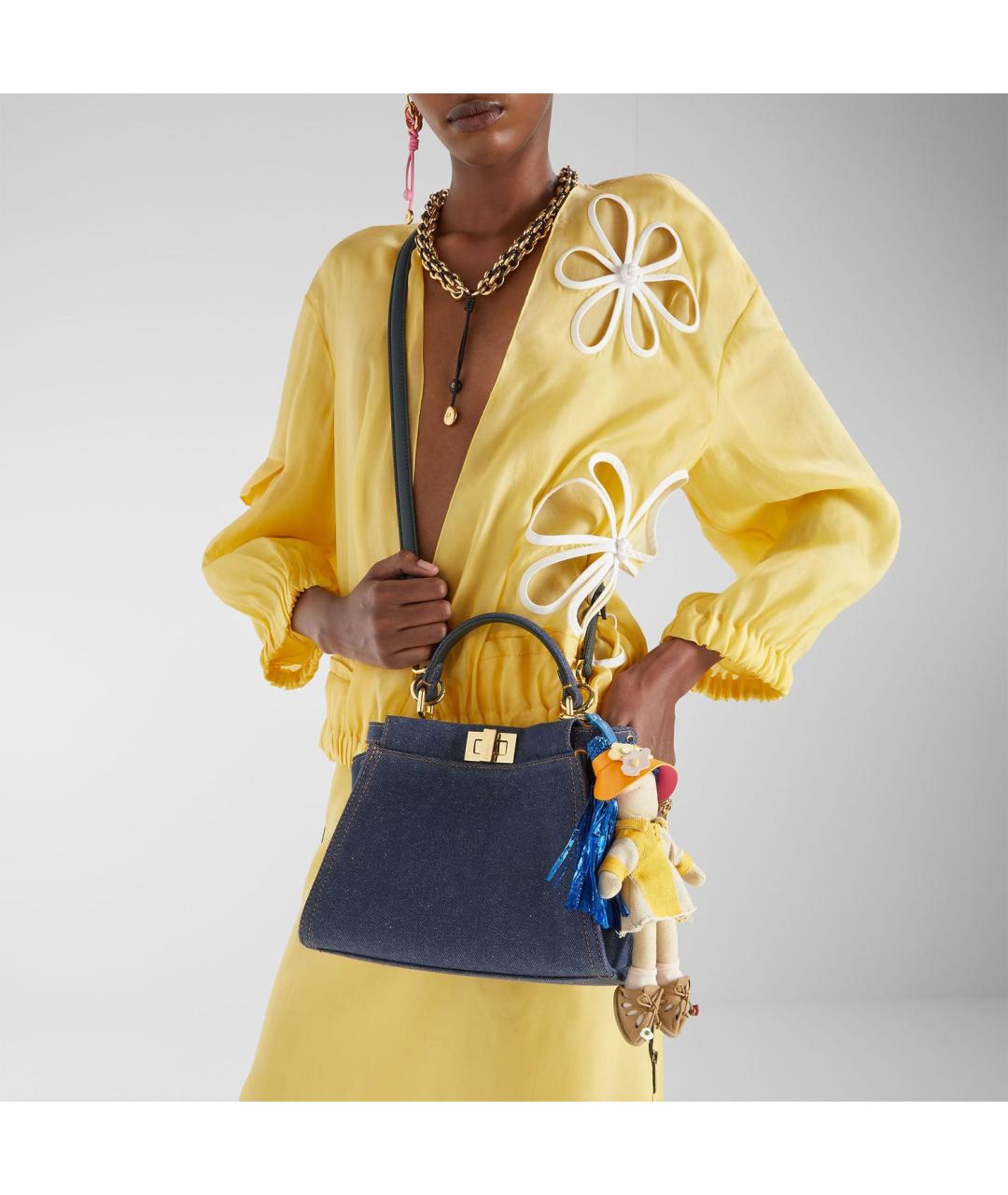 FENDI Синяя деним сумка тоут, фото 2