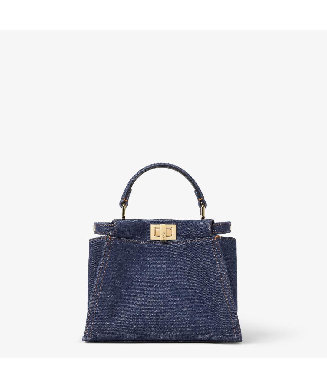 FENDI Синяя деним сумка тоут, фото 6