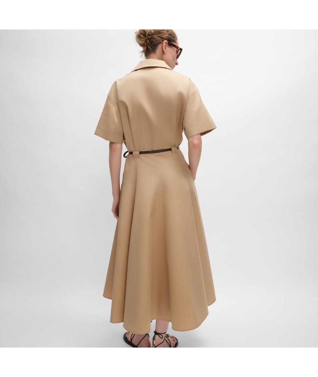 CELINE Бежевое хлопковое повседневное платье, фото 3