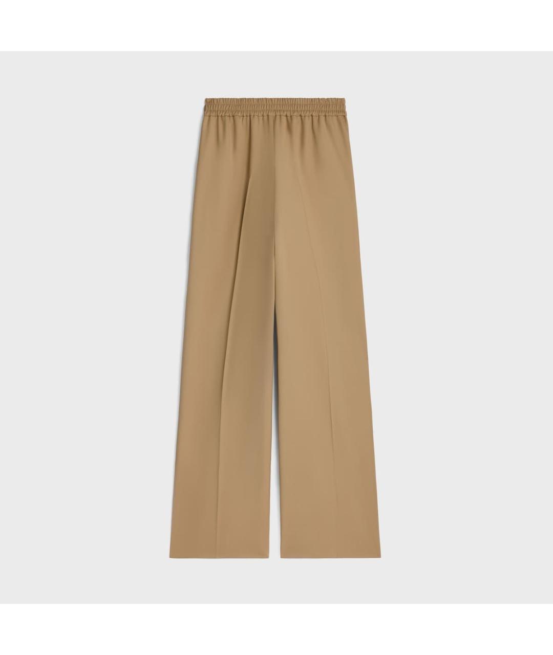 CELINE Бежевые шерстяные прямые брюки, фото 2