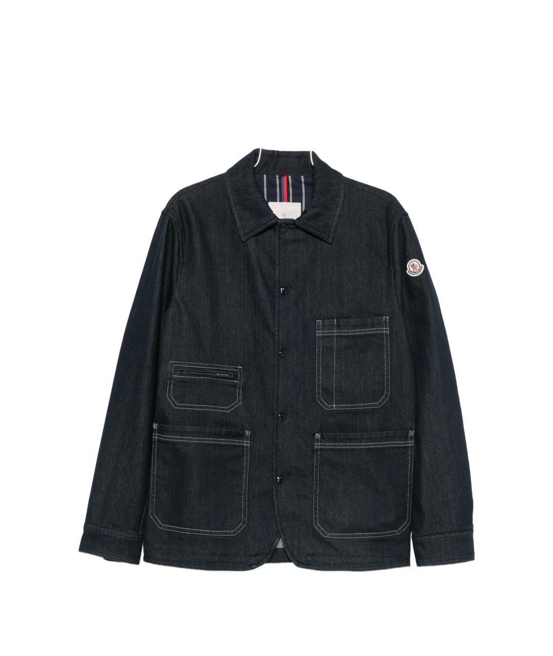 MONCLER Темно-синяя хлопковая куртка, фото 1
