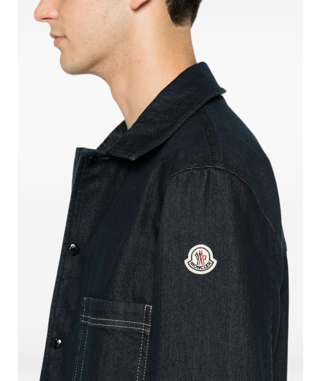 MONCLER Темно-синяя хлопковая куртка, фото 5