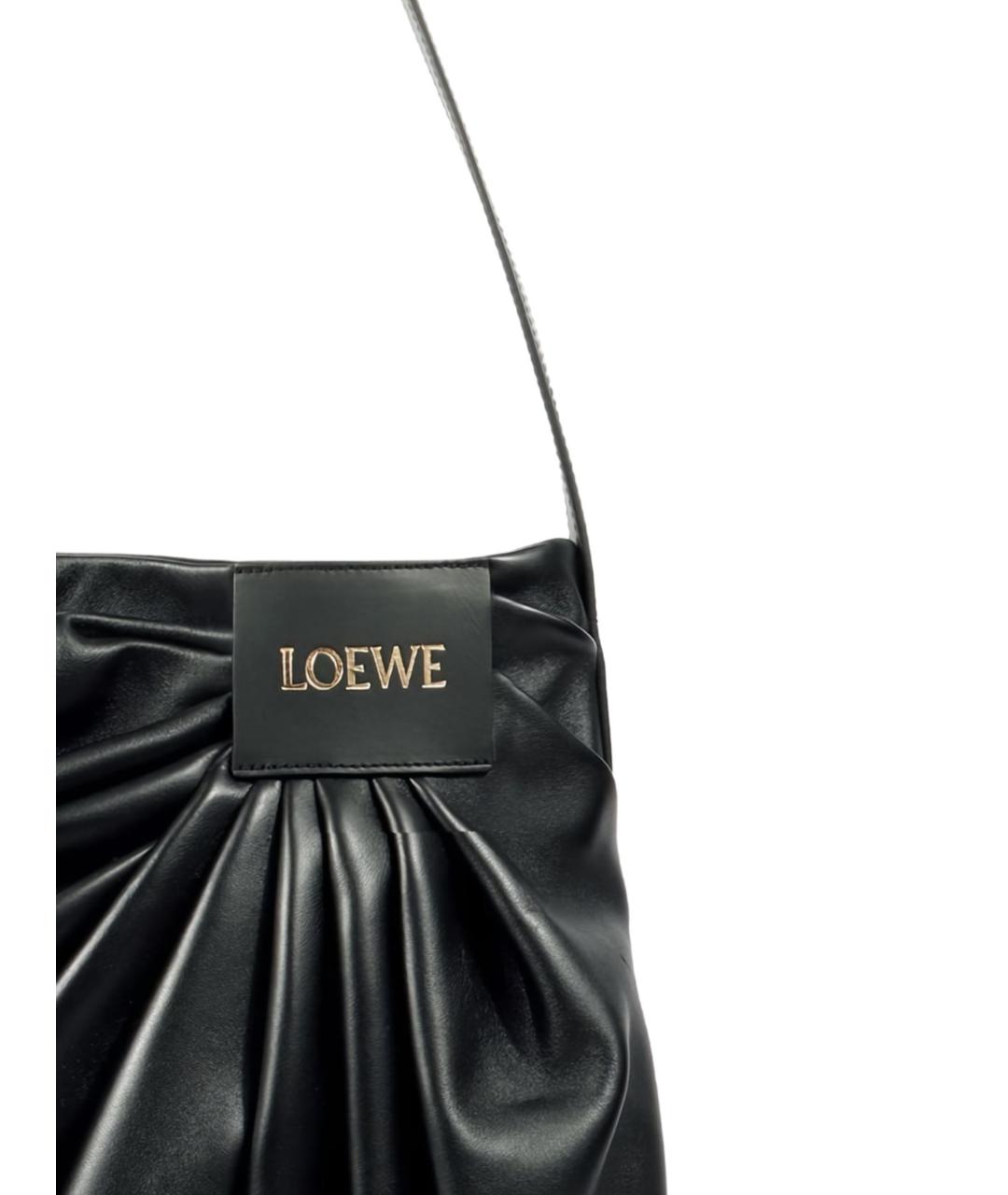 LOEWE Черная кожаная сумка тоут, фото 2