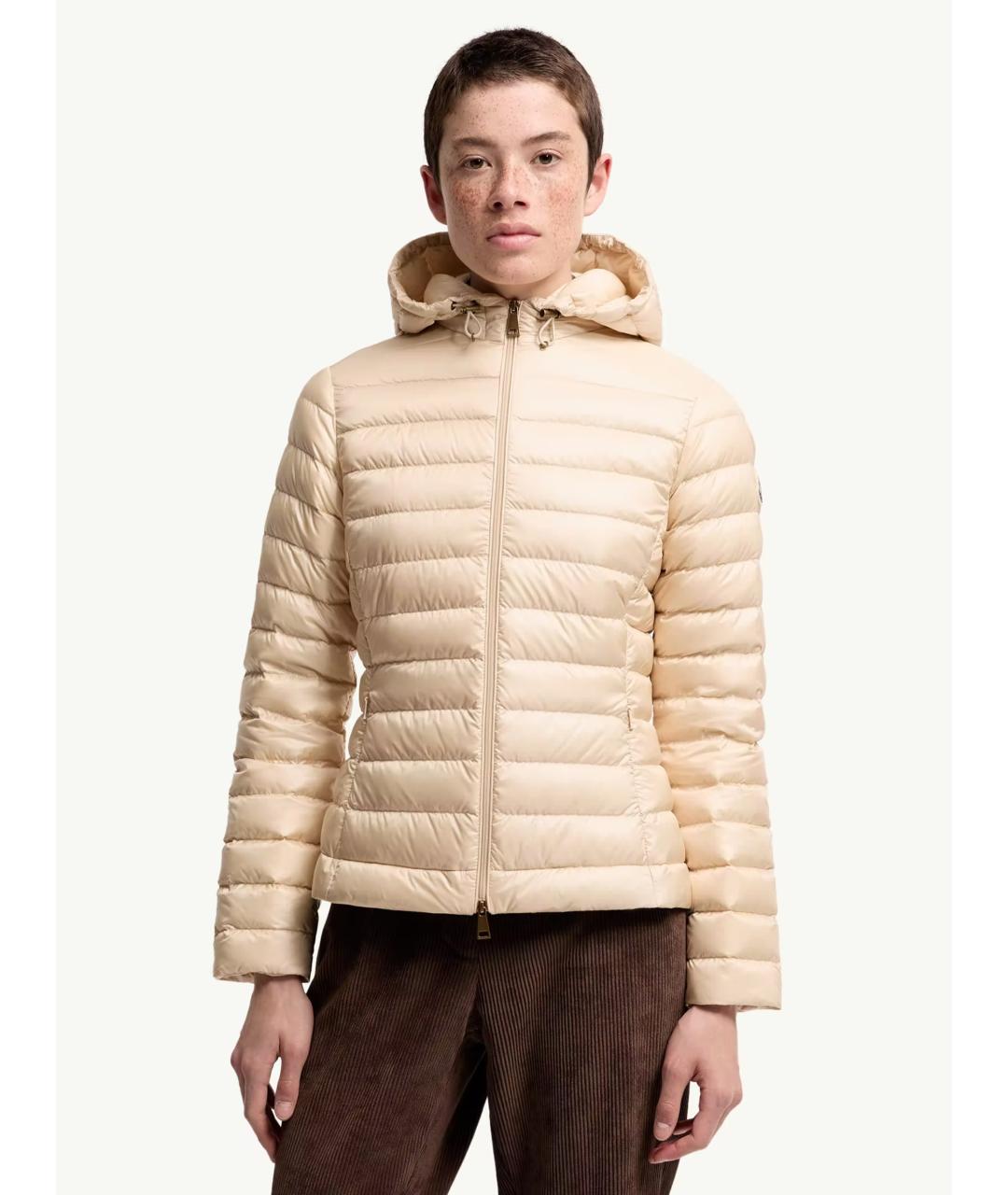 MONCLER Бежевая полиамидовая куртка, фото 5