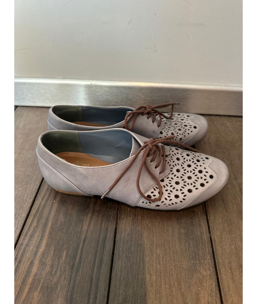 CLARKS Голубые кожаные брогги и оксфорды, фото 4