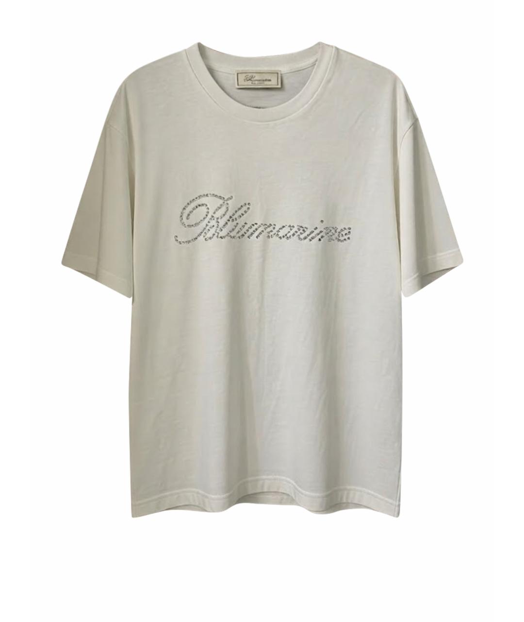 BLUMARINE Белая хлопковая футболка, фото 1