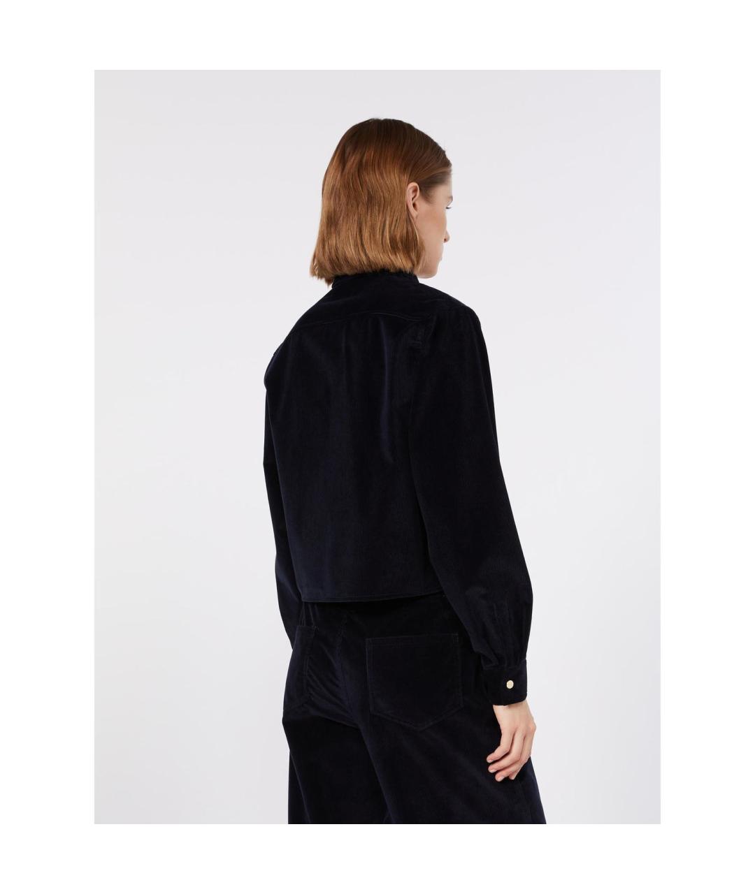 MAX MARA STUDIO Темно-синяя хлопковая куртка, фото 2