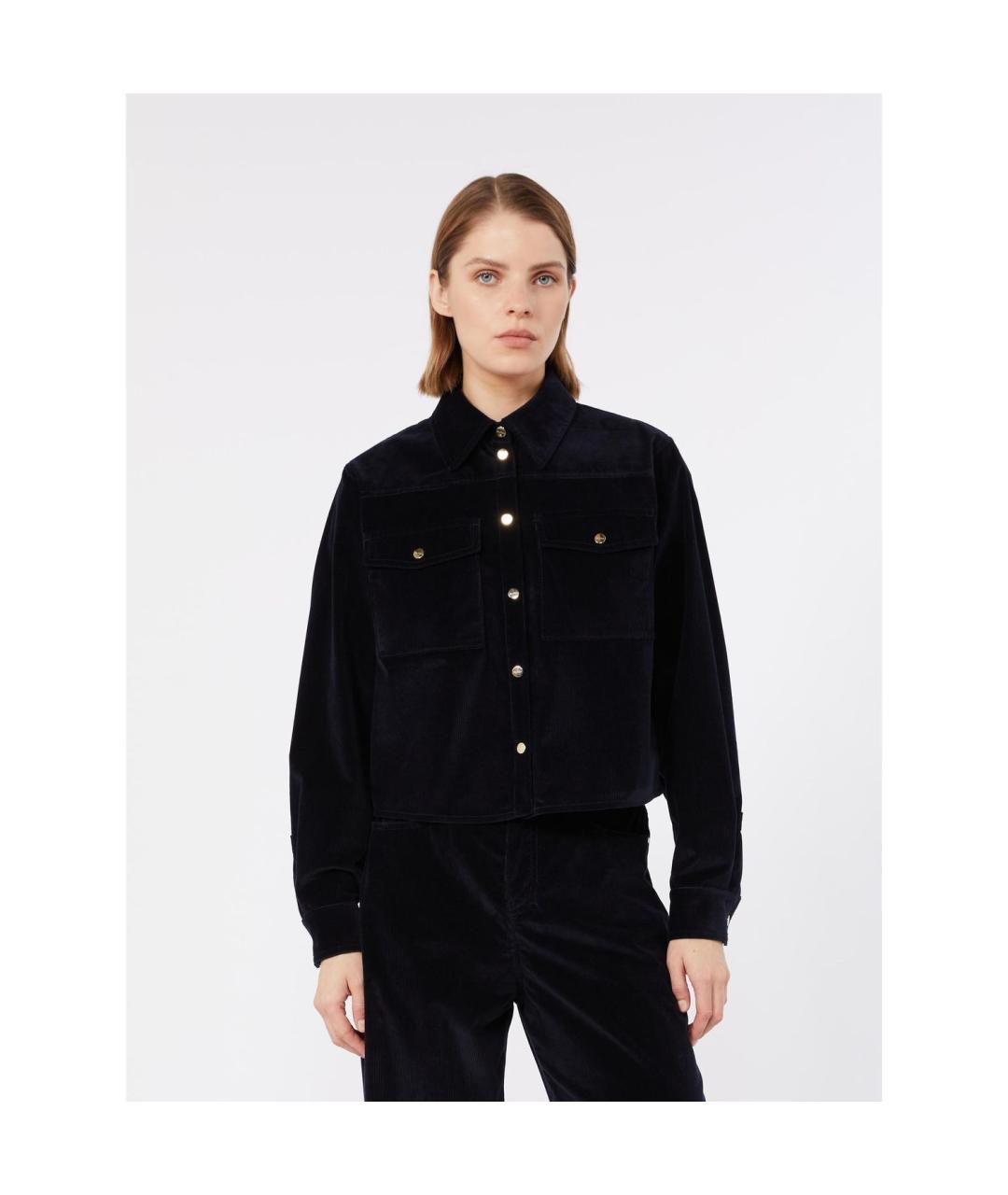 MAX MARA STUDIO Темно-синяя хлопковая куртка, фото 5