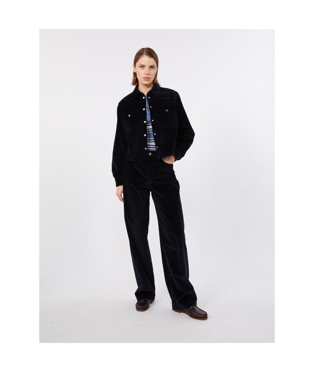 MAX MARA STUDIO Темно-синяя хлопковая куртка, фото 4