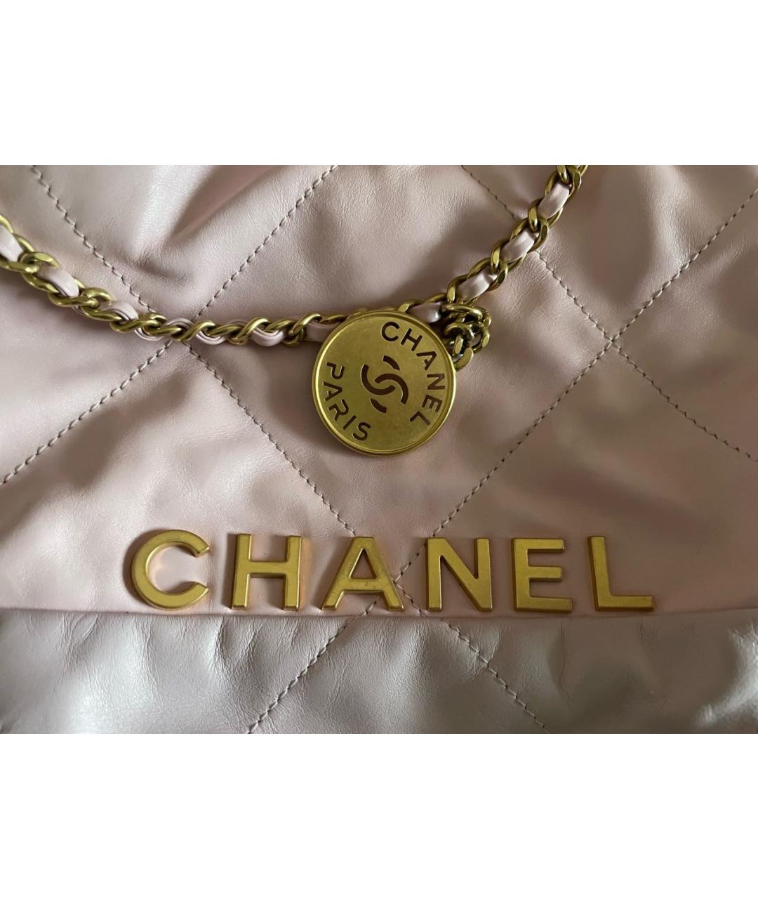 CHANEL Розовая кожаная сумка тоут, фото 5