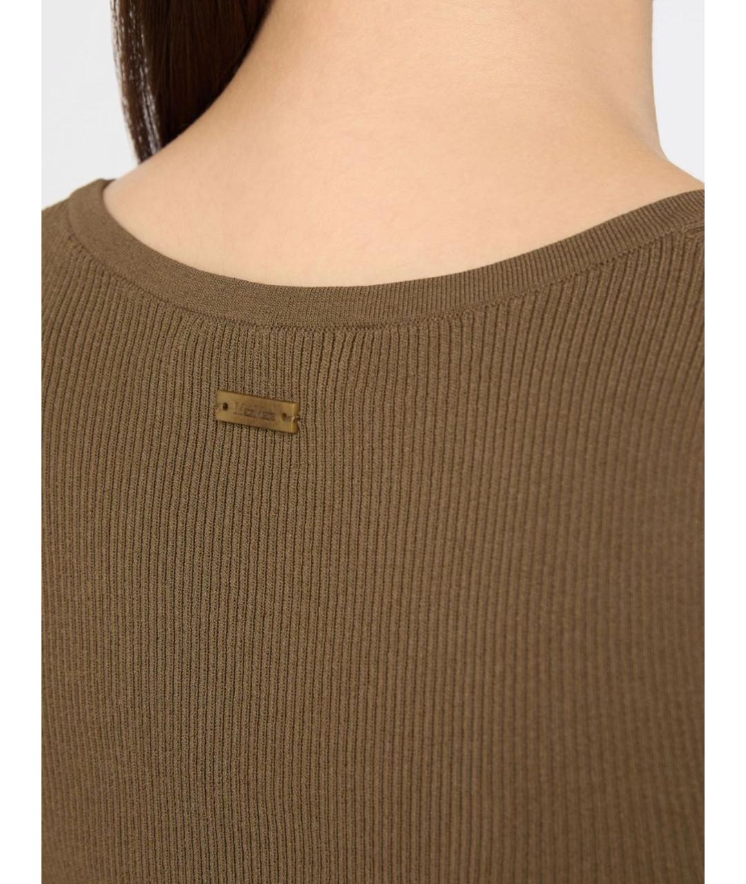 MAX MARA Хаки полиэстеровая майка, фото 5