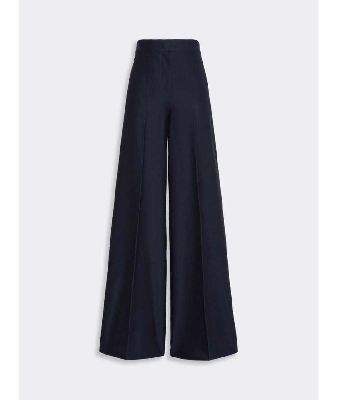 MAX MARA Темно-синие хлопковые прямые брюки, фото 6