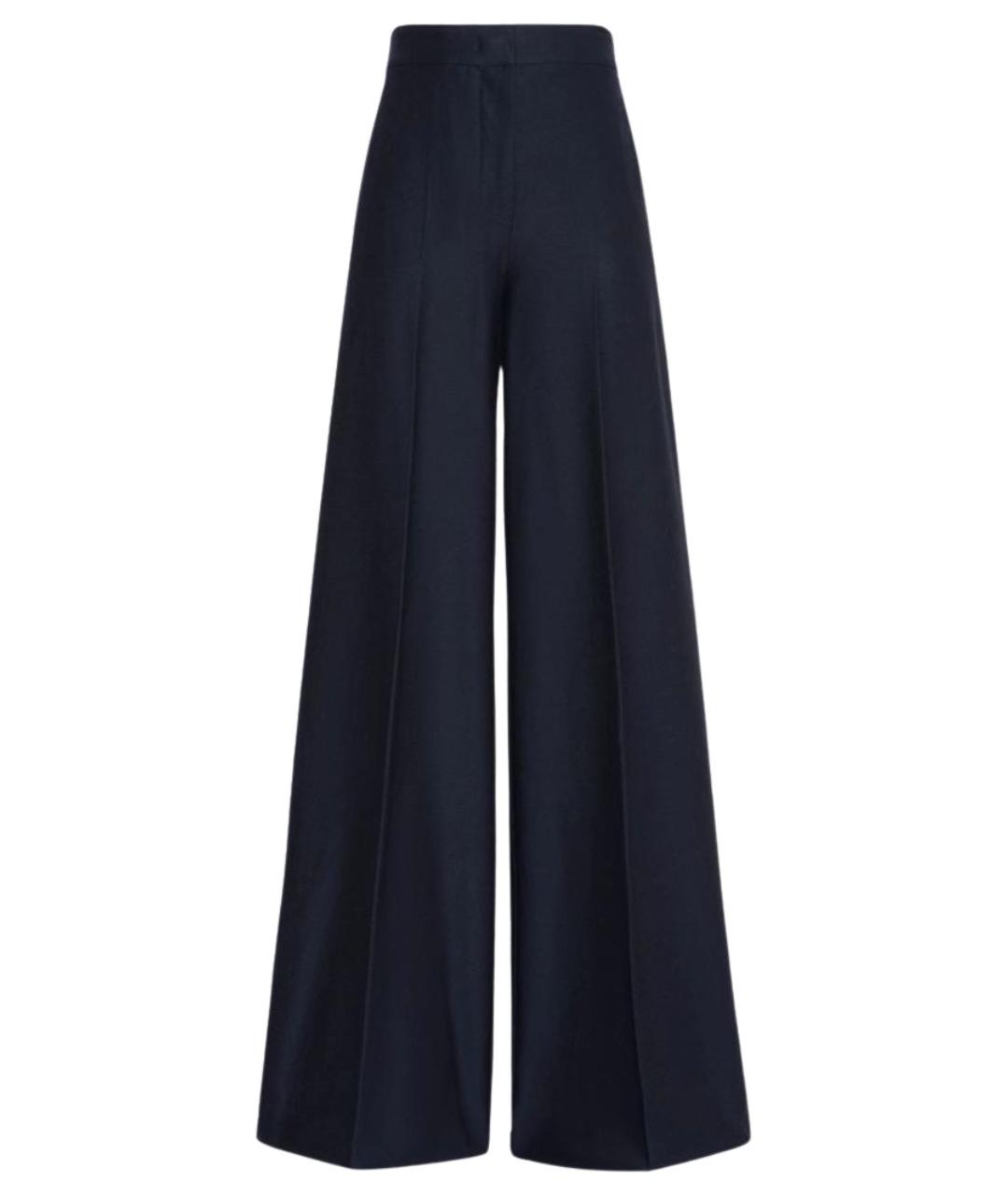 MAX MARA Темно-синие хлопковые прямые брюки, фото 1