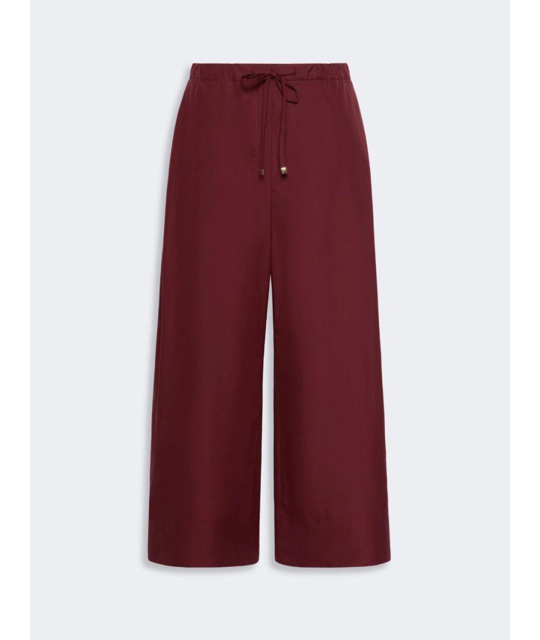'S MAX MARA Бордовые хлопковые прямые брюки, фото 5