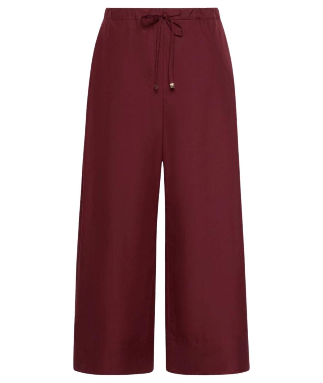 'S MAX MARA Бордовые хлопковые прямые брюки, фото 1