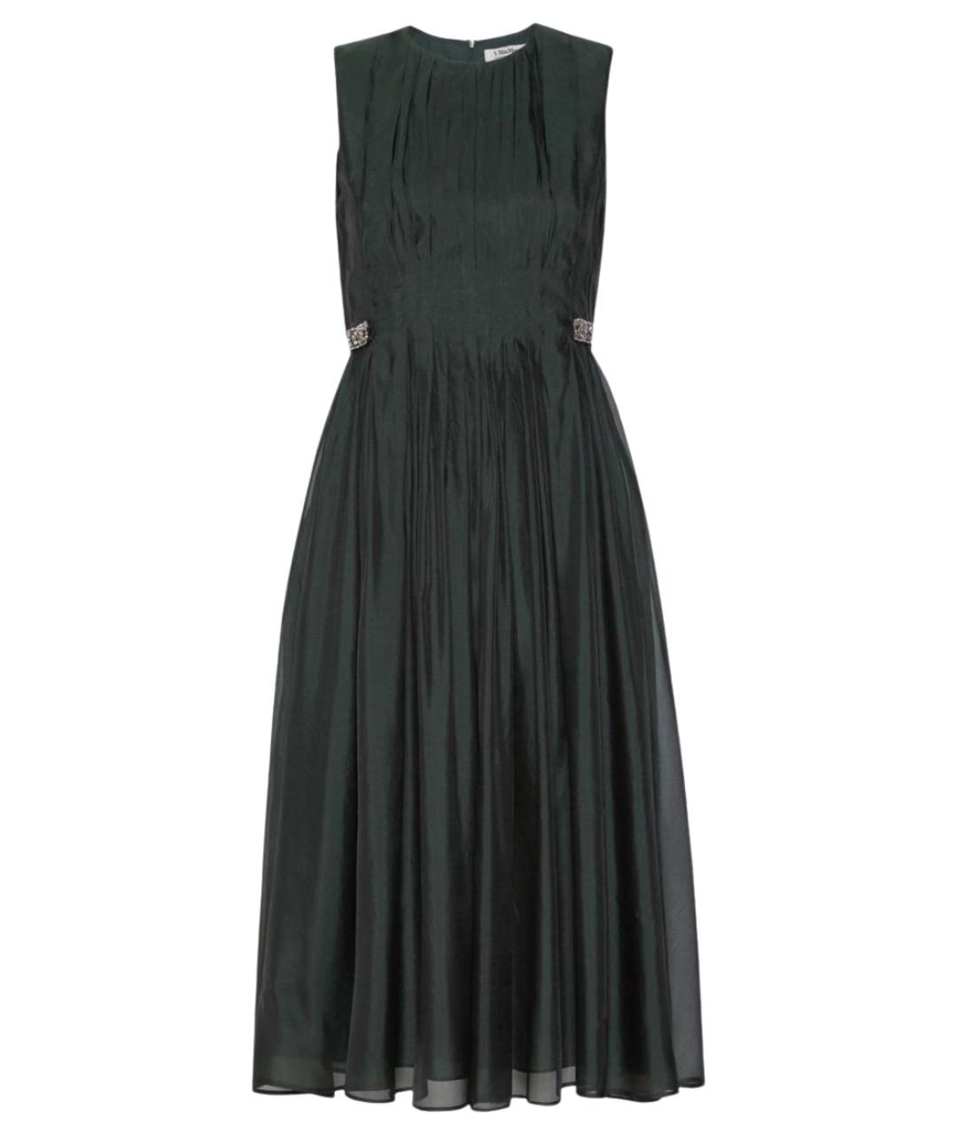'S MAX MARA Зеленое шелковое повседневное платье, фото 1