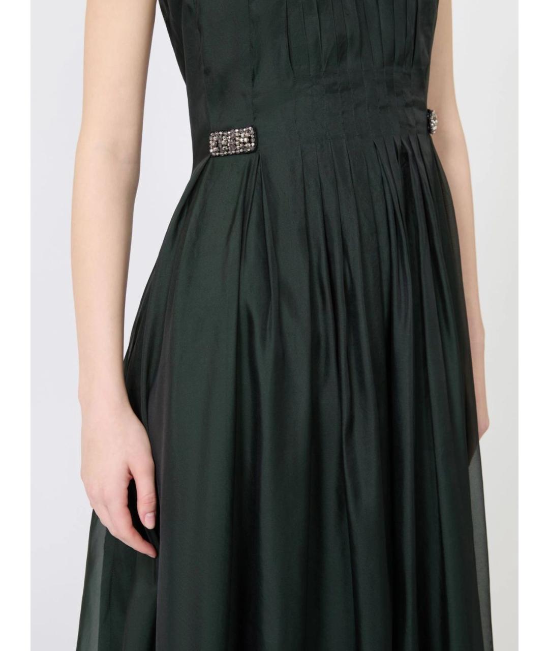 'S MAX MARA Зеленое шелковое повседневное платье, фото 5