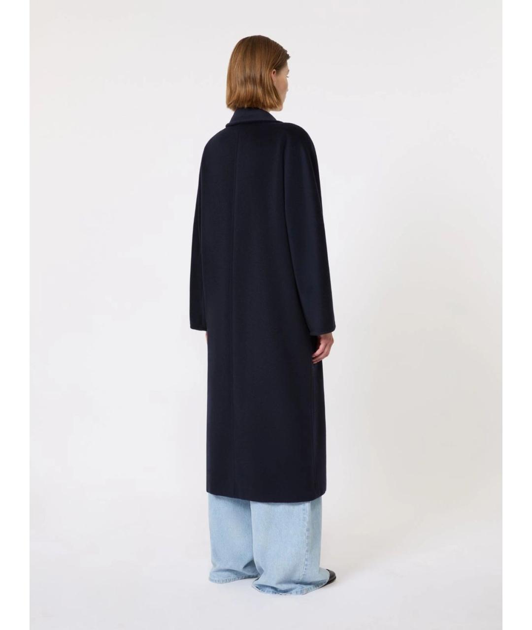 MAX MARA Темно-синее шерстяное пальто, фото 4