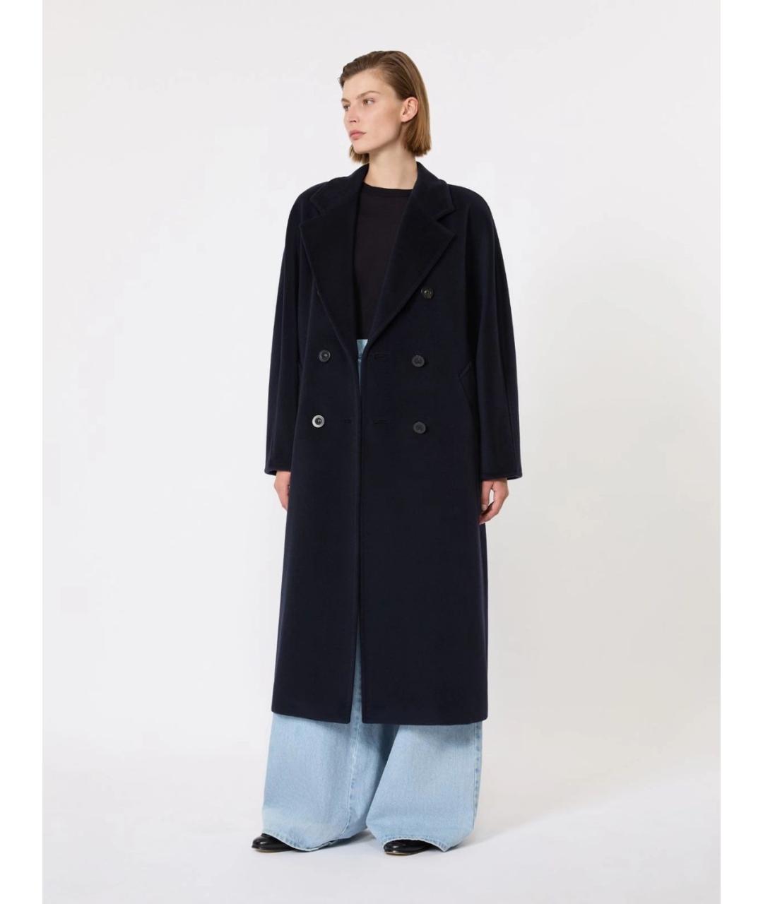 MAX MARA Темно-синее шерстяное пальто, фото 2