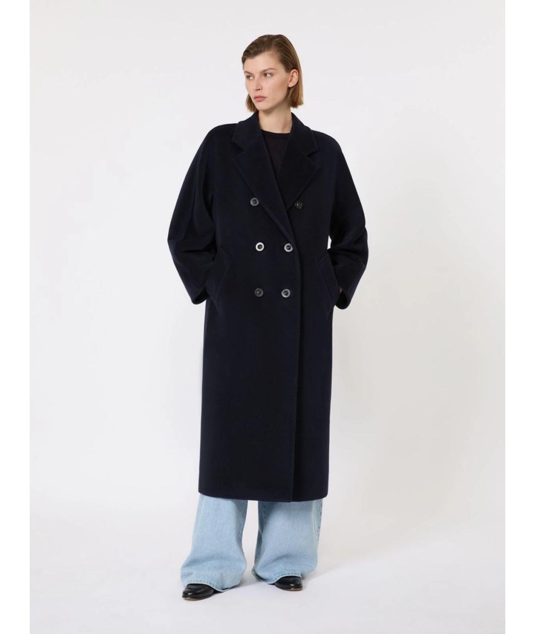 MAX MARA Темно-синее шерстяное пальто, фото 3