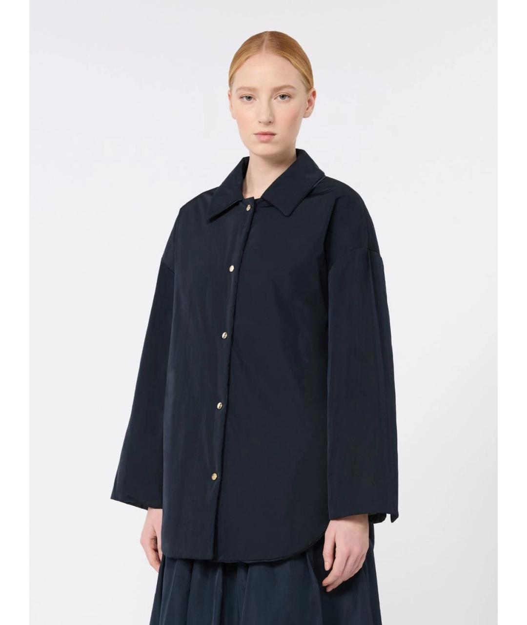 MAX MARA Темно-синяя полиэстеровая куртка, фото 3