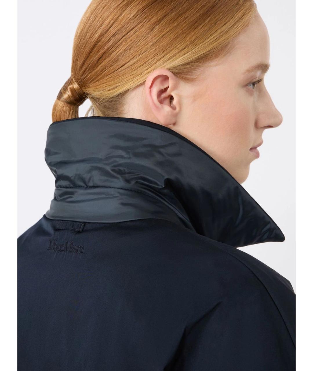 MAX MARA Темно-синяя полиэстеровая куртка, фото 5