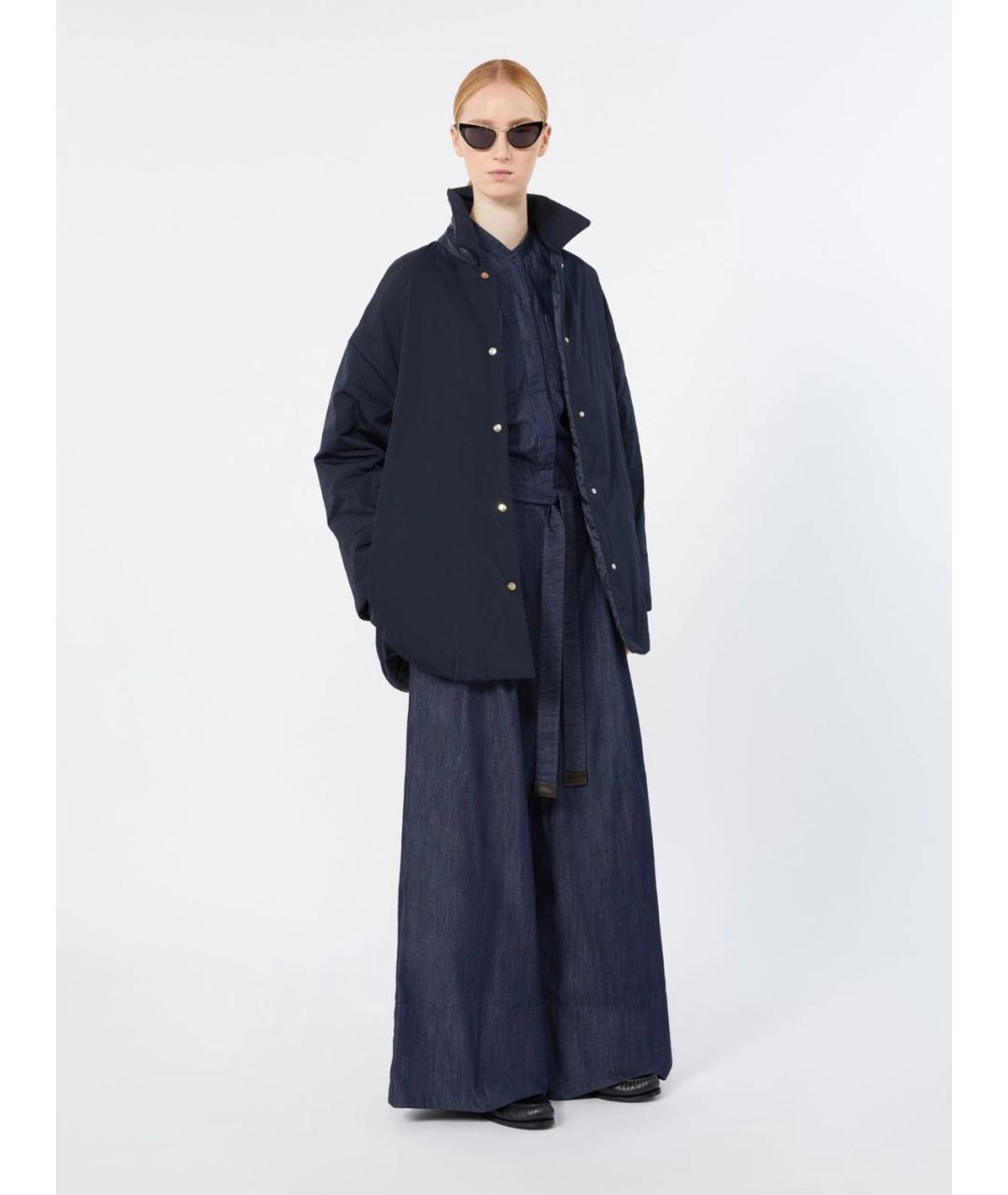 MAX MARA Темно-синяя полиэстеровая куртка, фото 2