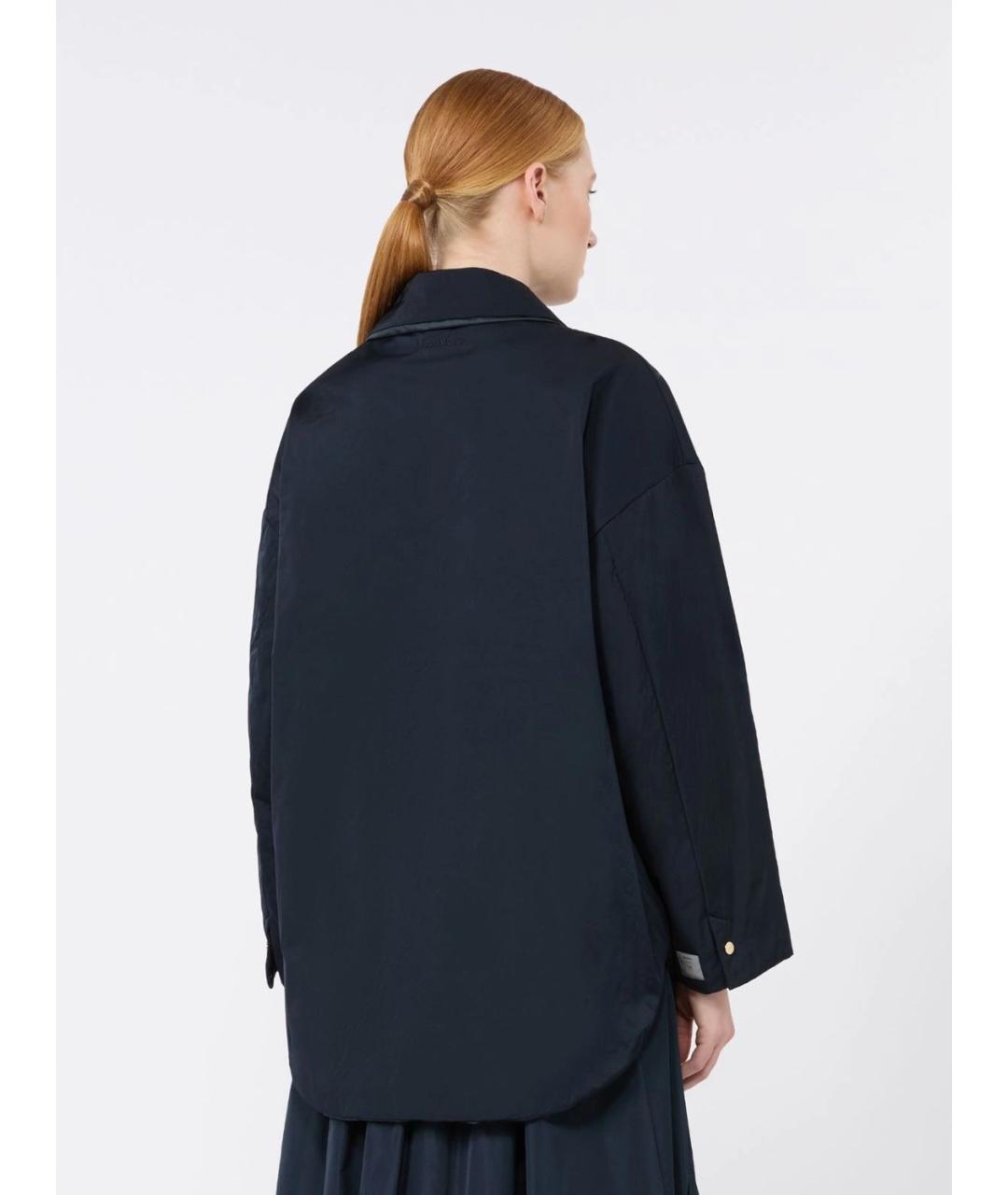 MAX MARA Темно-синяя полиэстеровая куртка, фото 4
